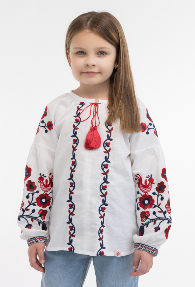 Вишиванка для дівчинки Пташка (6008)