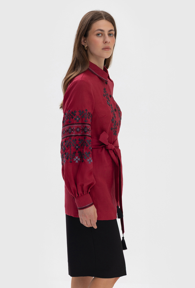 Вишиванка жіноча Полтавська темна (5086) - 1